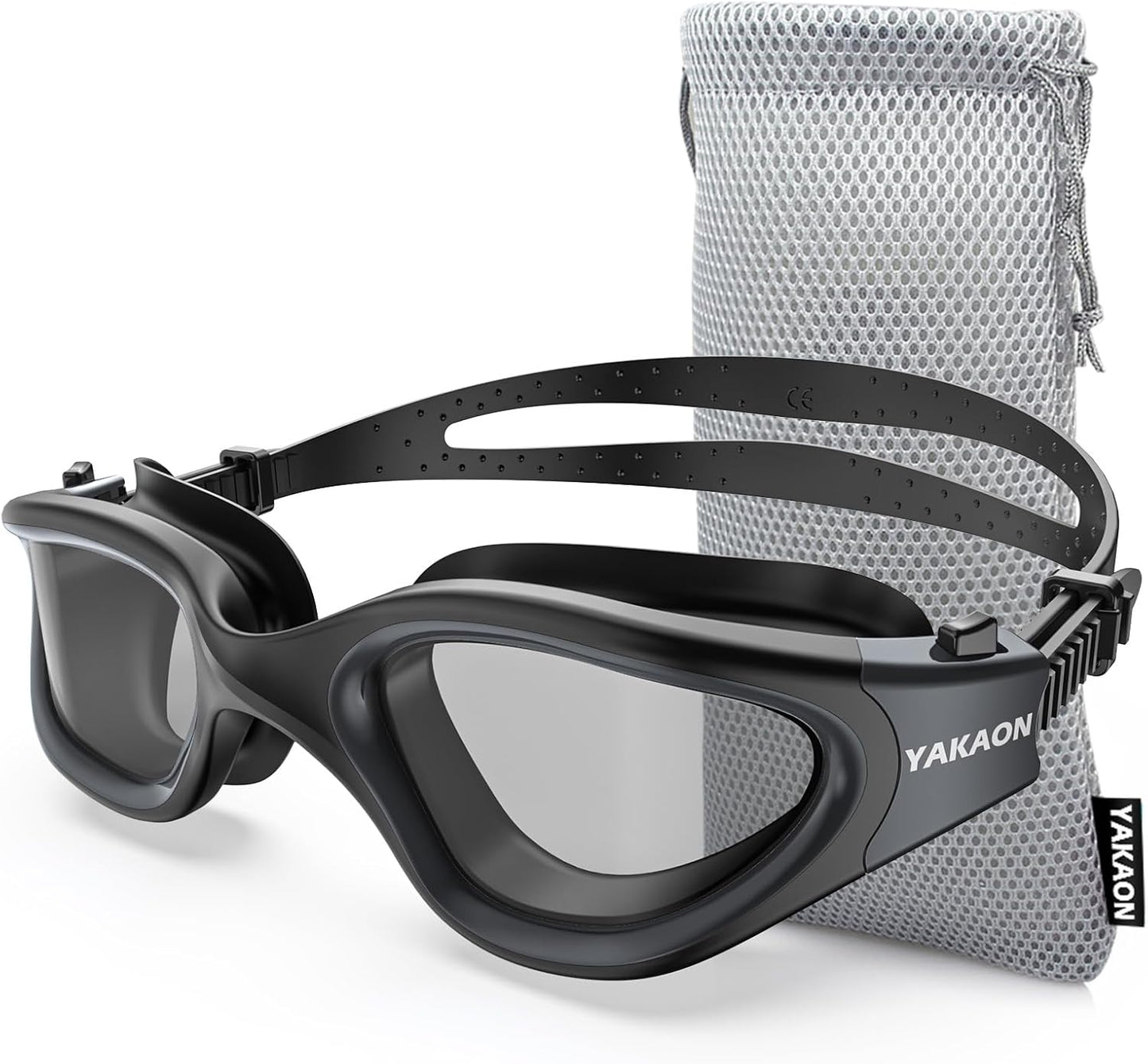 Adult Swimming Goggles - UV Protection, Anti-Glare, Anti-Fog, Anti-Leak, Silicone Strap Clear/Polarized Lenses