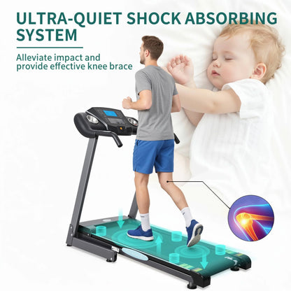 2.5 HP Treadmills for Home with 12 Levels Auto Incline, 8.5 Mph Speed 15 Preset Program, 220Lbs Max Weight
