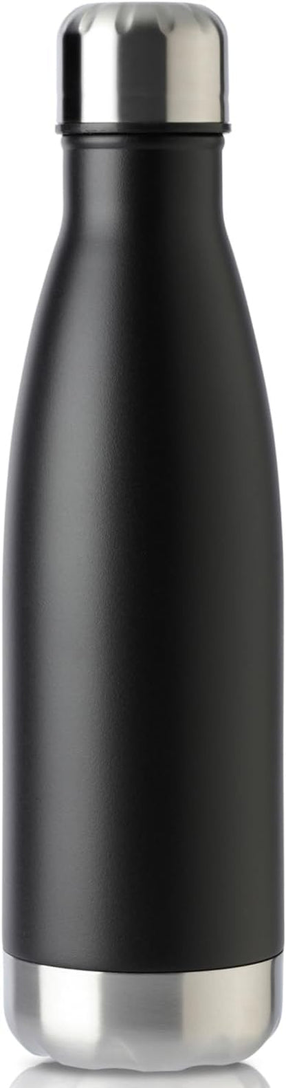 17Oz Sport Water Bottle 12 Pack Vacuum Insulated Stainless Steel Leak-Proof Double Wall Cola Shape Water Bottle,Keep Drinks Hot & Cold (Cold Gray,12 Pack)