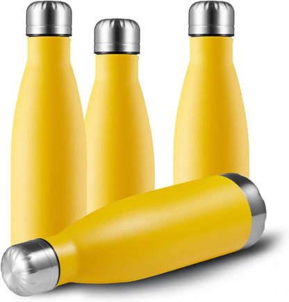 17Oz Sport Water Bottle 12 Pack Vacuum Insulated Stainless Steel Leak-Proof Double Wall Cola Shape Water Bottle,Keep Drinks Hot & Cold (Cold Gray,12 Pack)