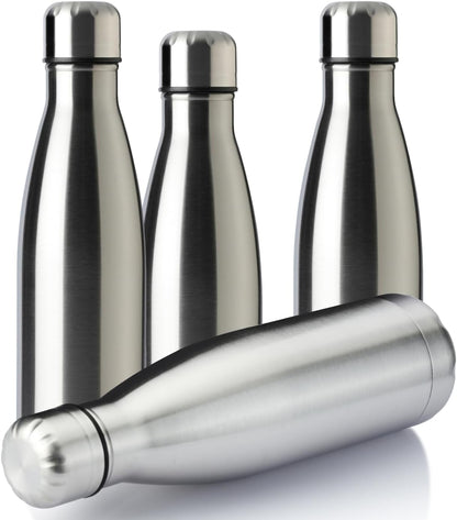 17Oz Sport Water Bottle 12 Pack Vacuum Insulated Stainless Steel Leak-Proof Double Wall Cola Shape Water Bottle,Keep Drinks Hot & Cold (Cold Gray,12 Pack)