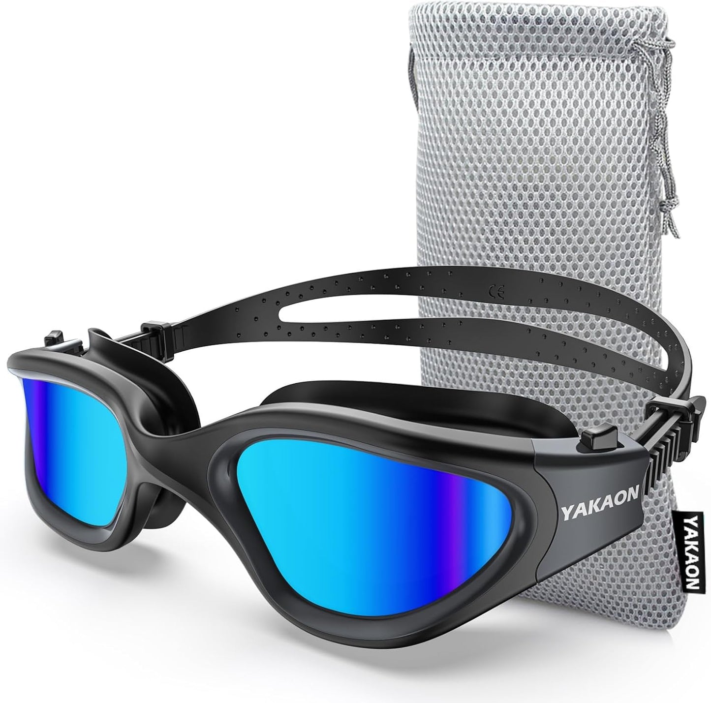 Adult Swimming Goggles - UV Protection, Anti-Glare, Anti-Fog, Anti-Leak, Silicone Strap Clear/Polarized Lenses