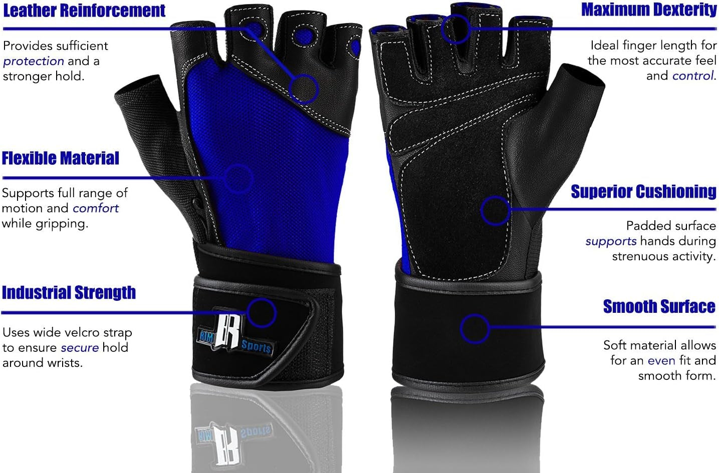 Premium Leather Weight Lifting Gloves with Wrist Support for Supreme Protection Wrist Wrap Gloves with Palm Padded and Thumb Protected Workout Gloves for Weightlifting, Pullups & Deadlift