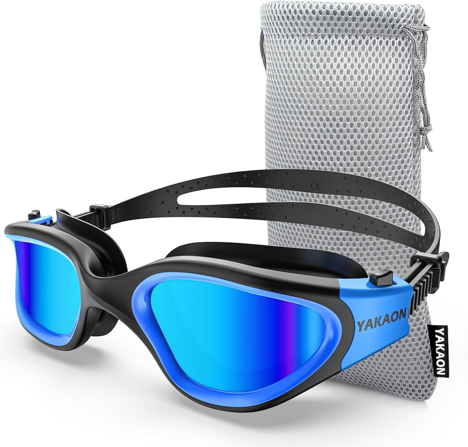 Adult Swimming Goggles - UV Protection, Anti-Glare, Anti-Fog, Anti-Leak, Silicone Strap Clear/Polarized Lenses