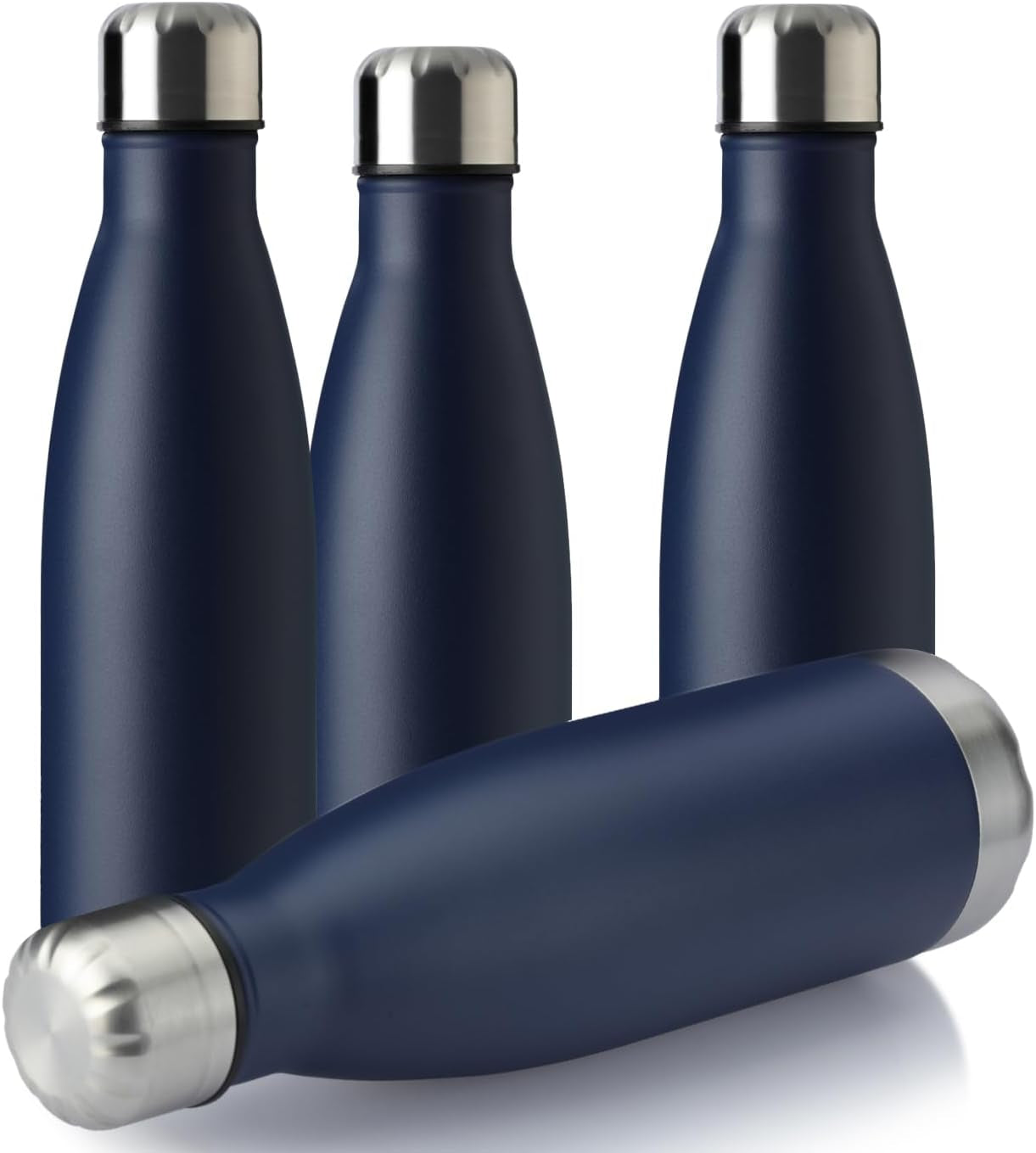 17Oz Sport Water Bottle 12 Pack Vacuum Insulated Stainless Steel Leak-Proof Double Wall Cola Shape Water Bottle,Keep Drinks Hot & Cold (Cold Gray,12 Pack)