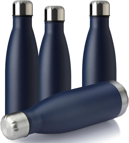 17Oz Sport Water Bottle 12 Pack Vacuum Insulated Stainless Steel Leak-Proof Double Wall Cola Shape Water Bottle,Keep Drinks Hot & Cold (Cold Gray,12 Pack)