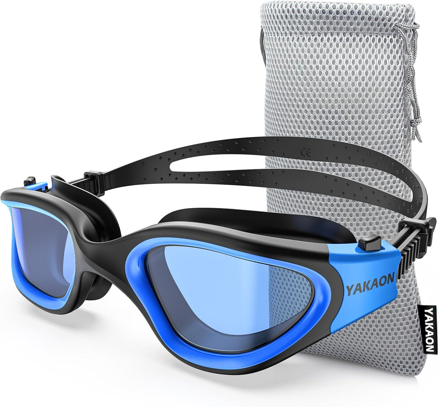 Adult Swimming Goggles - UV Protection, Anti-Glare, Anti-Fog, Anti-Leak, Silicone Strap Clear/Polarized Lenses