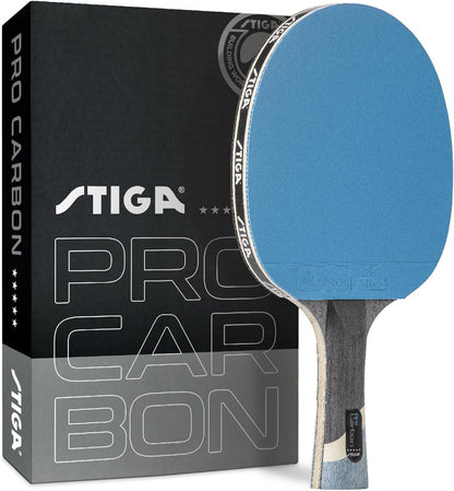 Pro Carbon Performance-Level Table Tennis Racket with Carbon Technology for Tournament Play - Red and Blue Colors