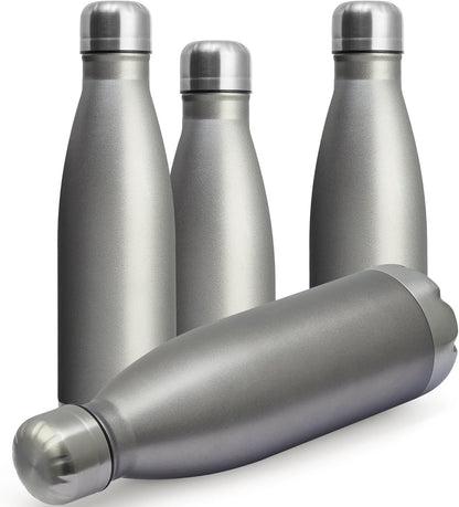 17Oz Sport Water Bottle 12 Pack Vacuum Insulated Stainless Steel Leak-Proof Double Wall Cola Shape Water Bottle,Keep Drinks Hot & Cold (Cold Gray,12 Pack)