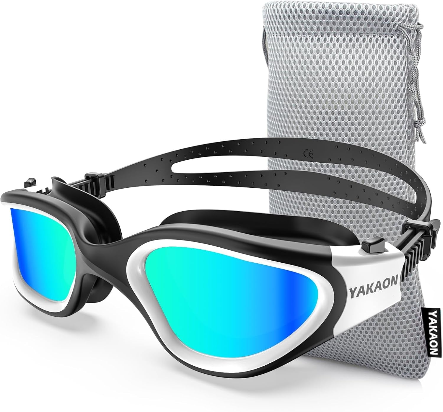 Adult Swimming Goggles - UV Protection, Anti-Glare, Anti-Fog, Anti-Leak, Silicone Strap Clear/Polarized Lenses