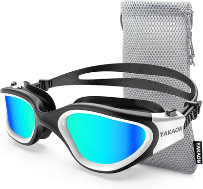 Adult Swimming Goggles - UV Protection, Anti-Glare, Anti-Fog, Anti-Leak, Silicone Strap Clear/Polarized Lenses