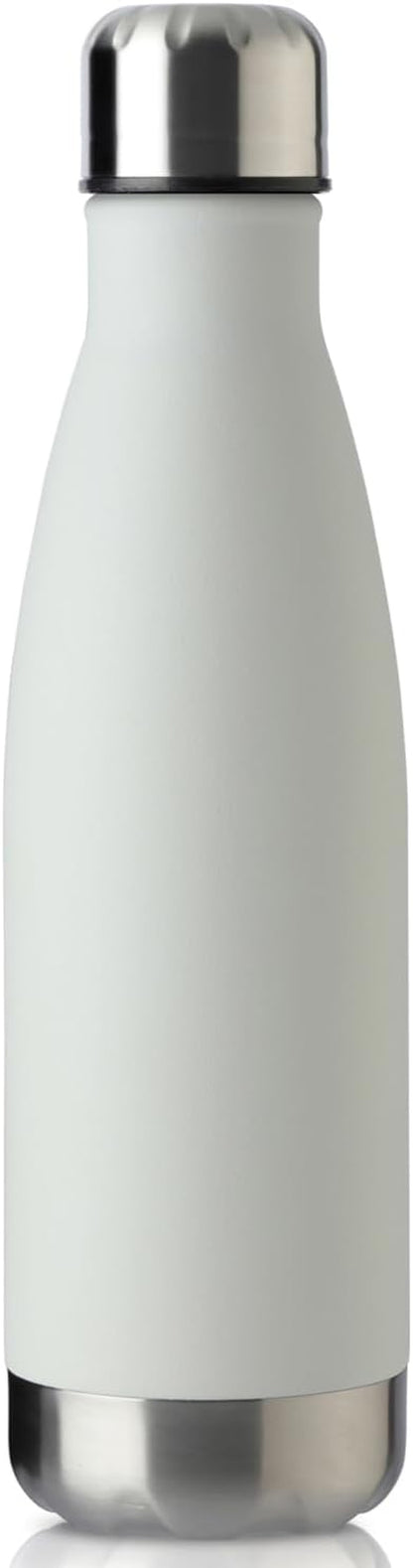 17Oz Sport Water Bottle 12 Pack Vacuum Insulated Stainless Steel Leak-Proof Double Wall Cola Shape Water Bottle,Keep Drinks Hot & Cold (Cold Gray,12 Pack)