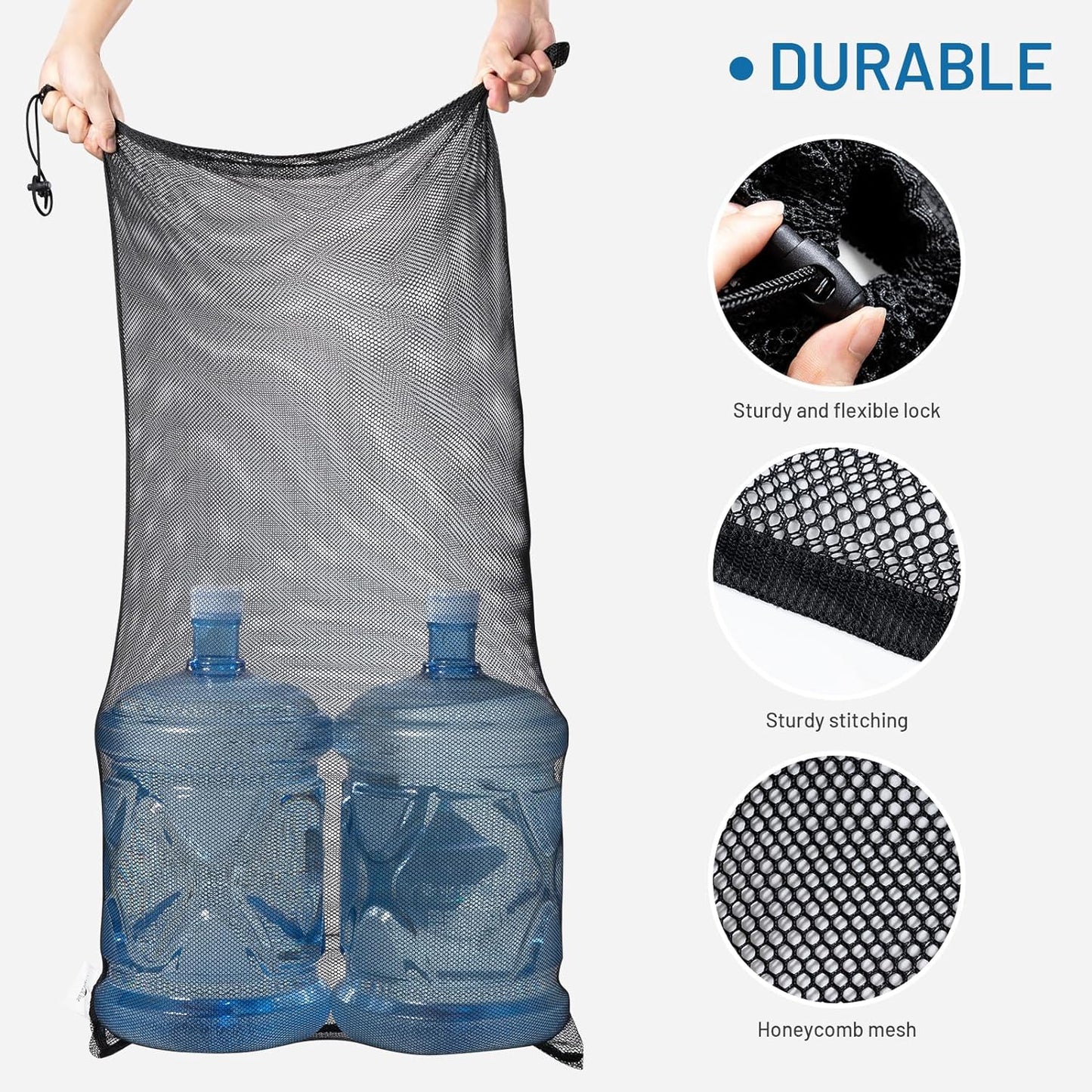 Heavy Duty Mesh Ball Net Bag(10-12Balls),Basketball and Soccer Mesh Net Bag,Mesh Equipment Bags for Sports,Extra Large Mesh Ball Bags Drawstring for Coaches,Gym Ball Net Storage Bag(2Pcs)