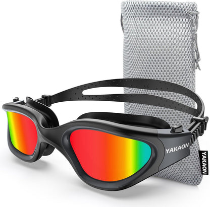 Adult Swimming Goggles - UV Protection, Anti-Glare, Anti-Fog, Anti-Leak, Silicone Strap Clear/Polarized Lenses