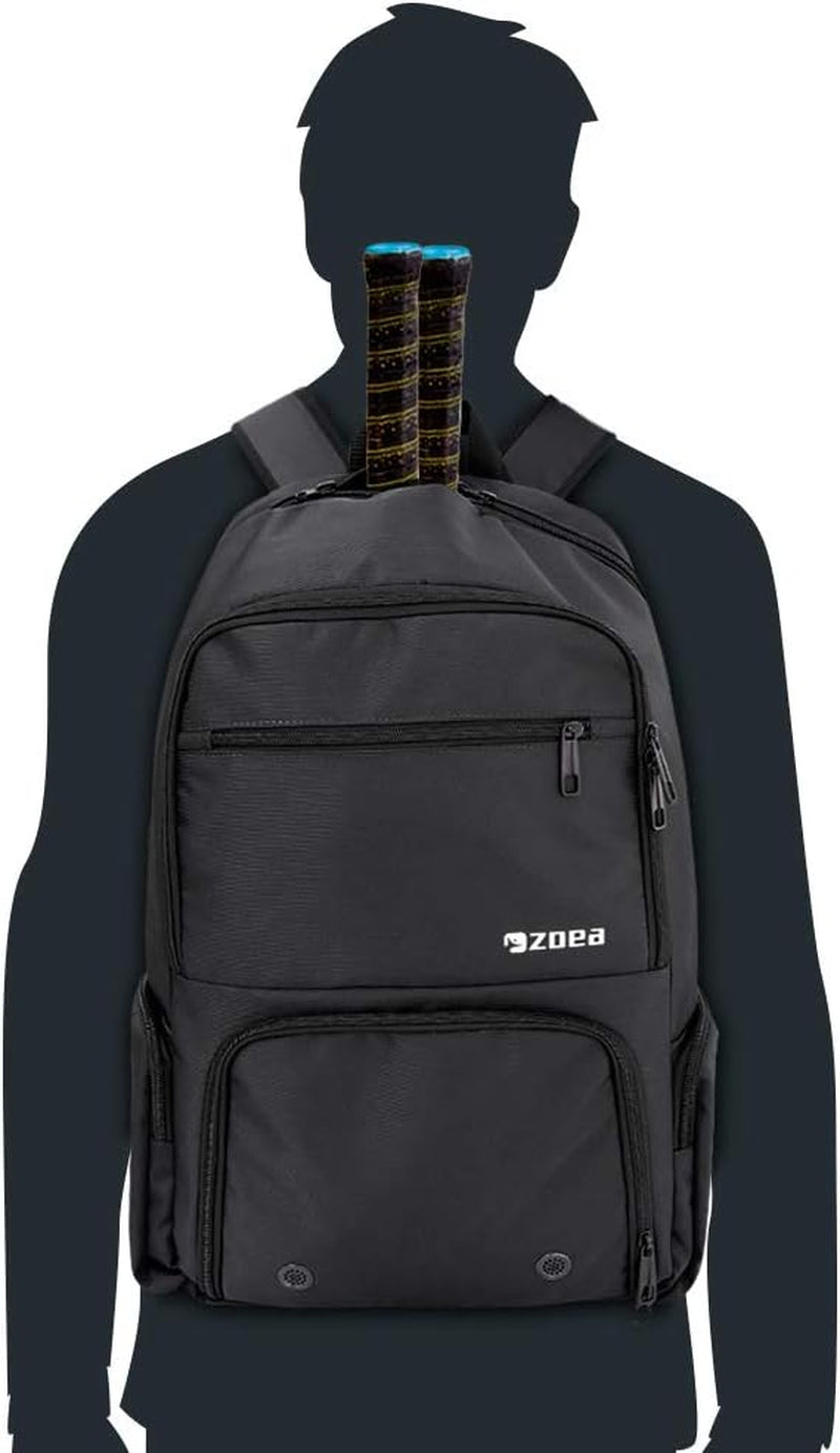 Tennis Bag Tennis Backpack Pickleball Bag Tennis Bags for Men Black with a Ventilated Shoes Compartment and 2 Extra Drawstring Bags (Black)