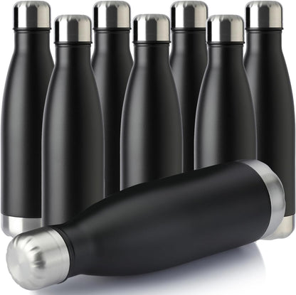 17Oz Sport Water Bottle 12 Pack Vacuum Insulated Stainless Steel Leak-Proof Double Wall Cola Shape Water Bottle,Keep Drinks Hot & Cold (Cold Gray,12 Pack)