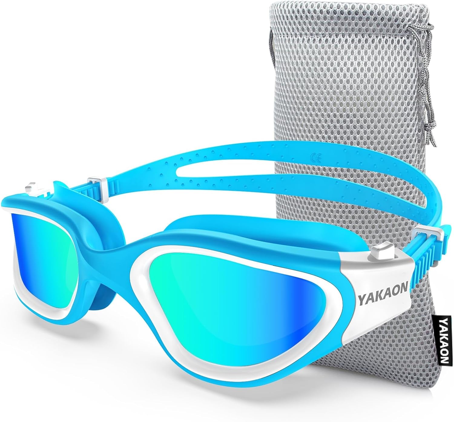 Adult Swimming Goggles - UV Protection, Anti-Glare, Anti-Fog, Anti-Leak, Silicone Strap Clear/Polarized Lenses