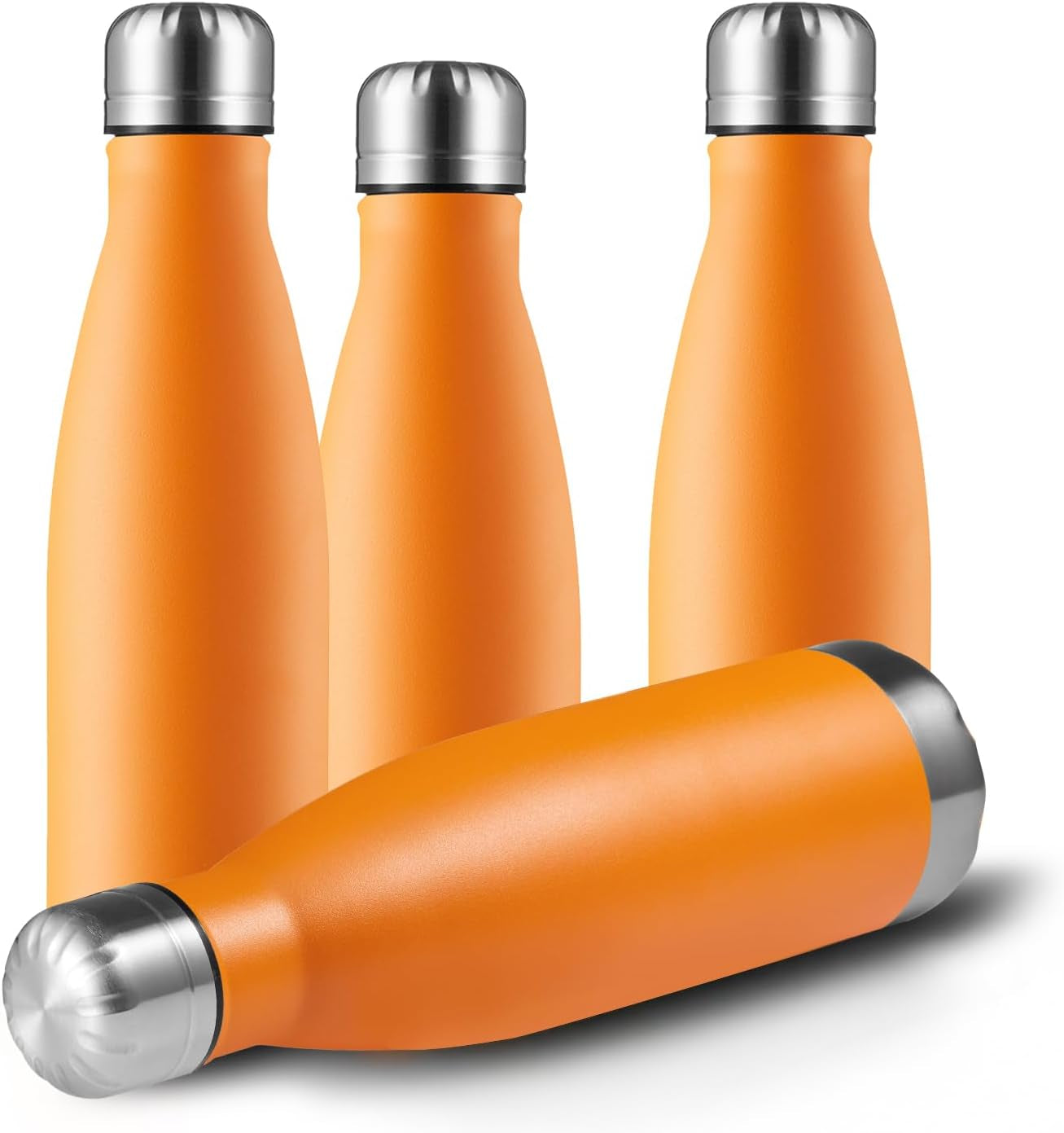 17Oz Sport Water Bottle 12 Pack Vacuum Insulated Stainless Steel Leak-Proof Double Wall Cola Shape Water Bottle,Keep Drinks Hot & Cold (Cold Gray,12 Pack)