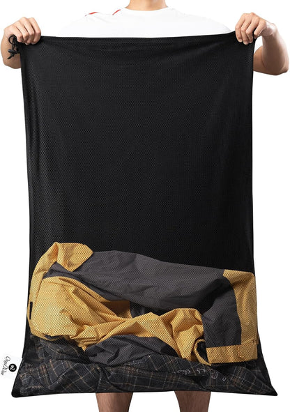 Heavy Duty Mesh Ball Net Bag(10-12Balls),Basketball and Soccer Mesh Net Bag,Mesh Equipment Bags for Sports,Extra Large Mesh Ball Bags Drawstring for Coaches,Gym Ball Net Storage Bag(2Pcs)