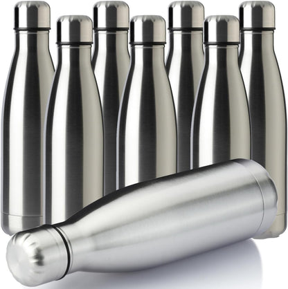 17Oz Sport Water Bottle 12 Pack Vacuum Insulated Stainless Steel Leak-Proof Double Wall Cola Shape Water Bottle,Keep Drinks Hot & Cold (Cold Gray,12 Pack)